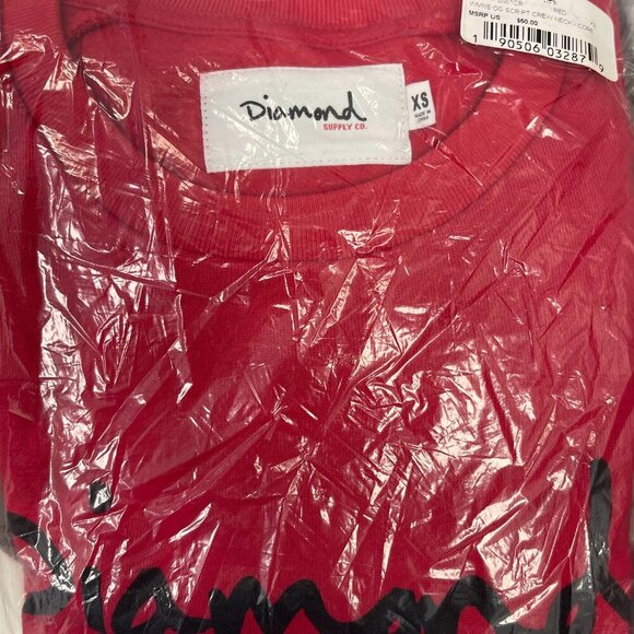Diamond Supply Co. Women's Red OG Script Crewneck - Size XS - NWT - Picture 6 of 6